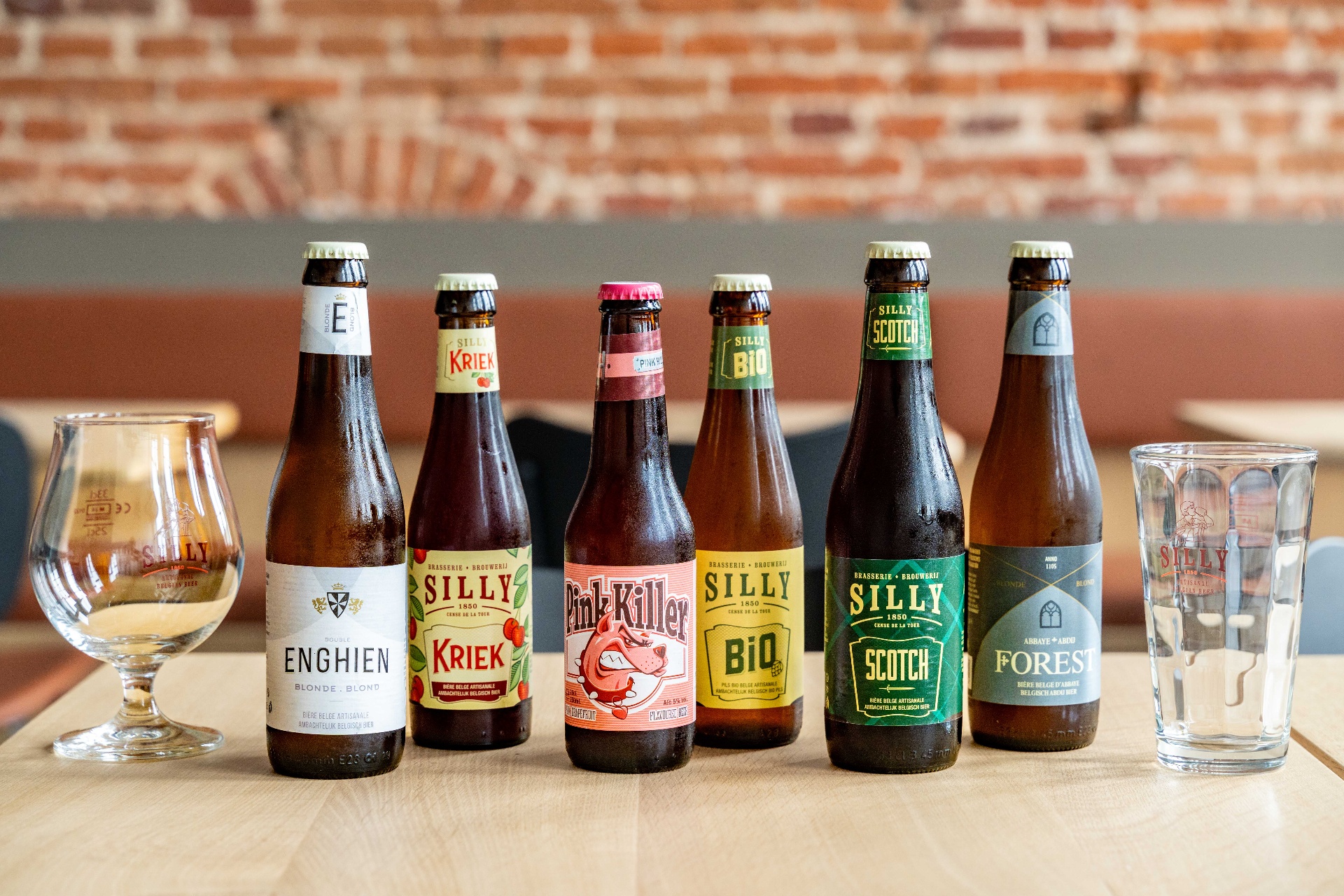 Gamme de bières Silly : Enghien, Kriek, Pink Killer, Bio, Scotch et Forest