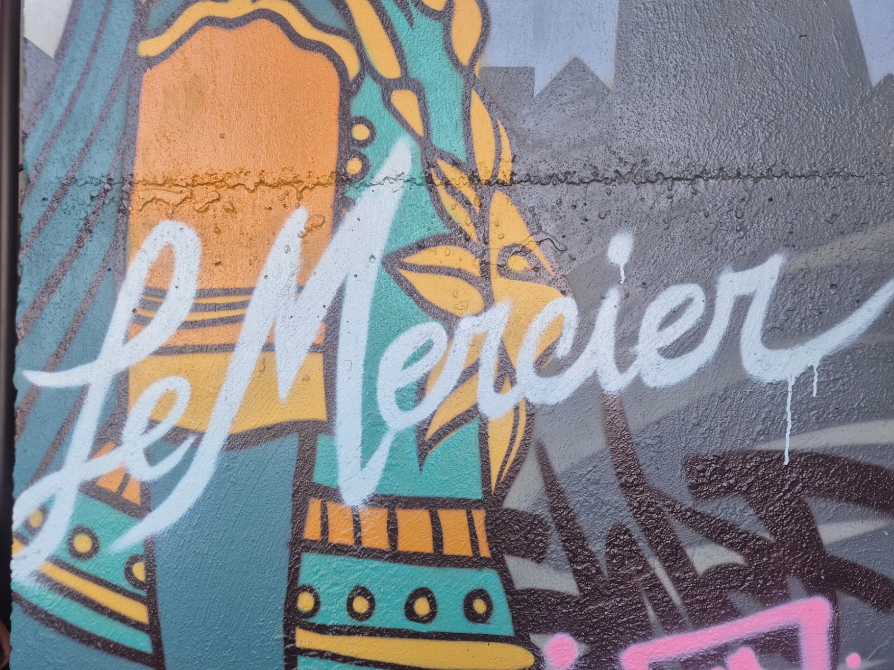 Fresque murale Le Mercier à la brasserie